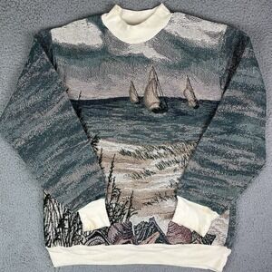 Vintage Sugar Street Weavers Sweater One Size Sailing Nautical Beach Sweatshirt